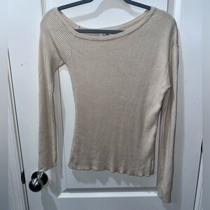 La Miel Cream One Shoulder Sweater - Size Small